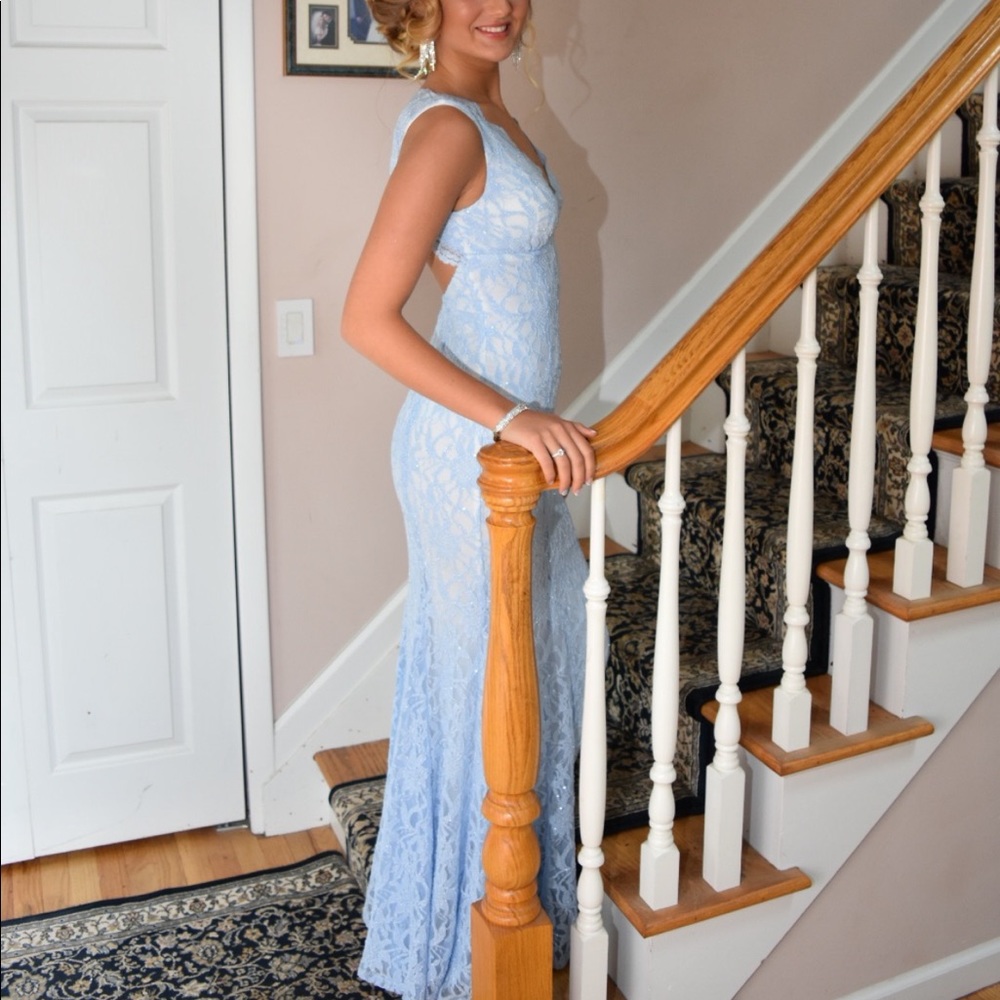 Baby blue prom dress